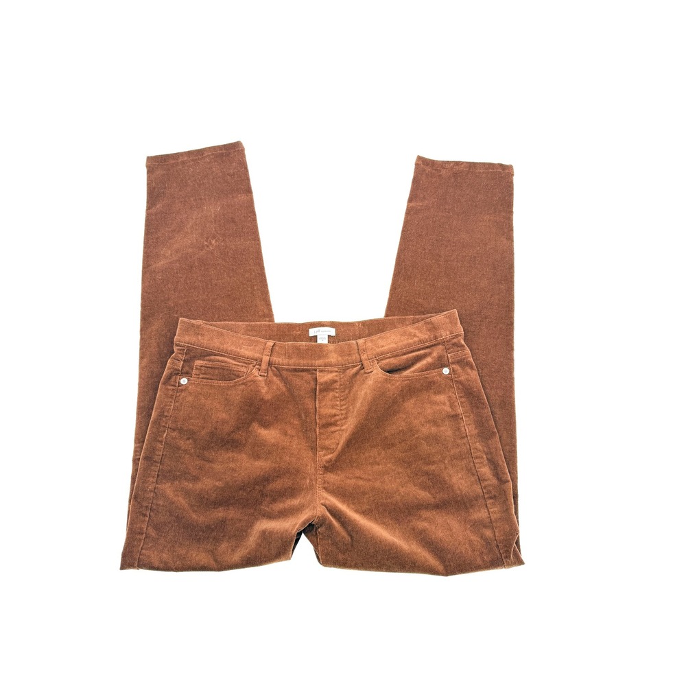 J. Jill Pants Women M Brown Corduroy WPT256861 Straight Leg Stretch Classic
